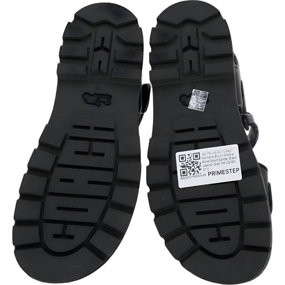 Coach Brynn Double-Band Sport Sandal Black Leather 7M US EU 37.5 - Picture 6 of 6